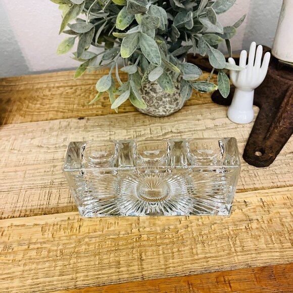 Antique Manganese depression glass triple ink well - Picture 9 of 12